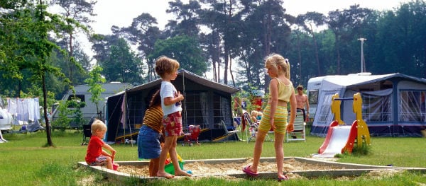 Kids playing at campsite